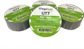 Megatape UT7 PVC tape 38mm x 33mtr. Grijs. + Kortpack pen (021.0727)