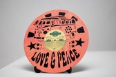 Vinyl Plaat 3D Decoratie - Love & Peace (Willekeurige kleur)