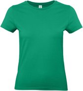 Basic dames t-shirt groen met ronde hals - Groene dameskleding casual shirts 2XL