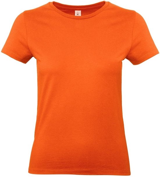 Basic dames t-shirt oranje met ronde hals - Oranje dameskleding casual  shirts XL | bol.com