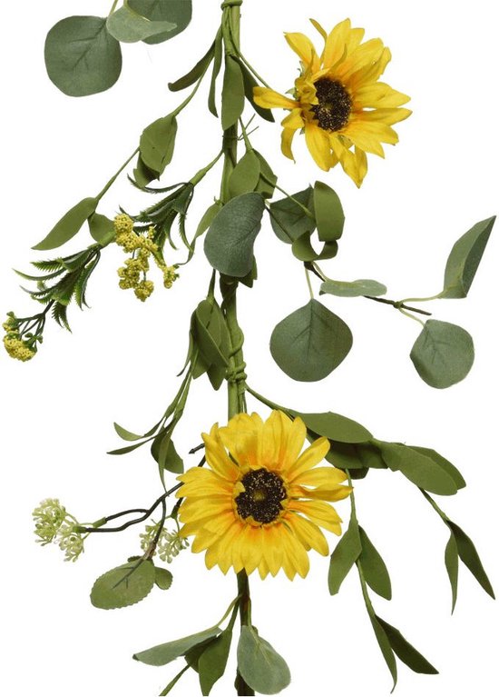 ZuidAmerika Dubbelzinnig geïrriteerd raken Gele zonnebloemen kunstplant bloemenslingers 150 cm -... | bol.com