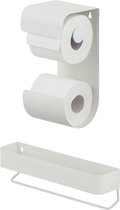 Sealskin Brix - Porte-rouleau de papier toilette double avec support mural avec porte-serviettes - 35 cm - Zwart
