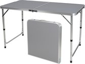 Sunnydays camping tafel - aluminium - opvouwbaar - grijs - L120 x B60 x H67 cm - Bijzettafels