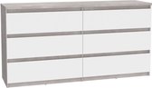 Chelsea 6 -Drawer Lades - White Color/Light Beton - L 154 x D 42,2 x H 79,9 cm