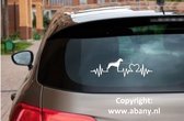 Rhodesian Ridgeback 3x – autosticker - sticker voor raam auto deur muur laptop - heartbeat - rashondensticker - hondenlijn – hondenriem - Doglove - Abany quality design