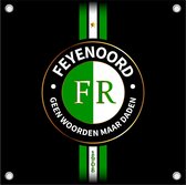 Feyenoord Tuinposter - Geen Woorden Maar Daden 2 - Voetbal - Tuinposter - Poster - Tuindecoratie - 100x100cm - Voorzien Van Ophangogen