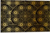 Dibond - Borden met Gouden Geometrische Print - 75x50 cm Foto op Aluminium (Met Ophangsysteem)