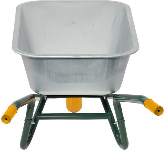 Brouette Garmix 100 Litres - 250kg Charge - Pneu Anti-crevaison - Bac Galvanisé - Jardin Et Chantier