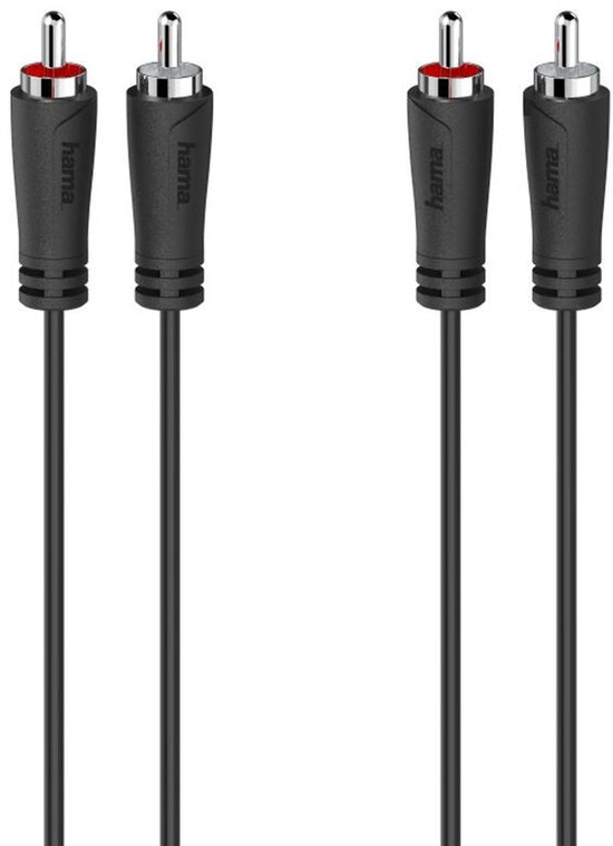 Hama 00205258, 2 x RCA, Mâle, 2 x RCA, Mâle, 3 m, Noir