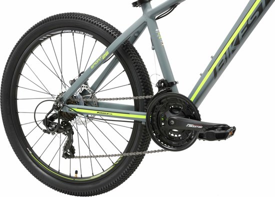 Bikestar 26 inch, 21 speed hardtail Sport MTB, grijs / geel - Bikestar