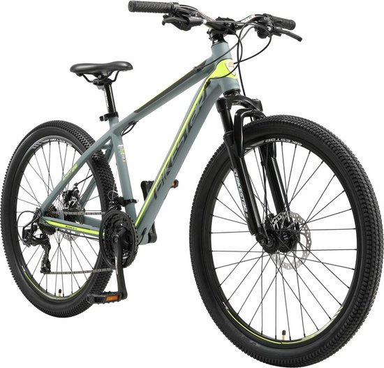 Bikestar 26 inch, 21 speed hardtail Sport MTB, grijs / geel