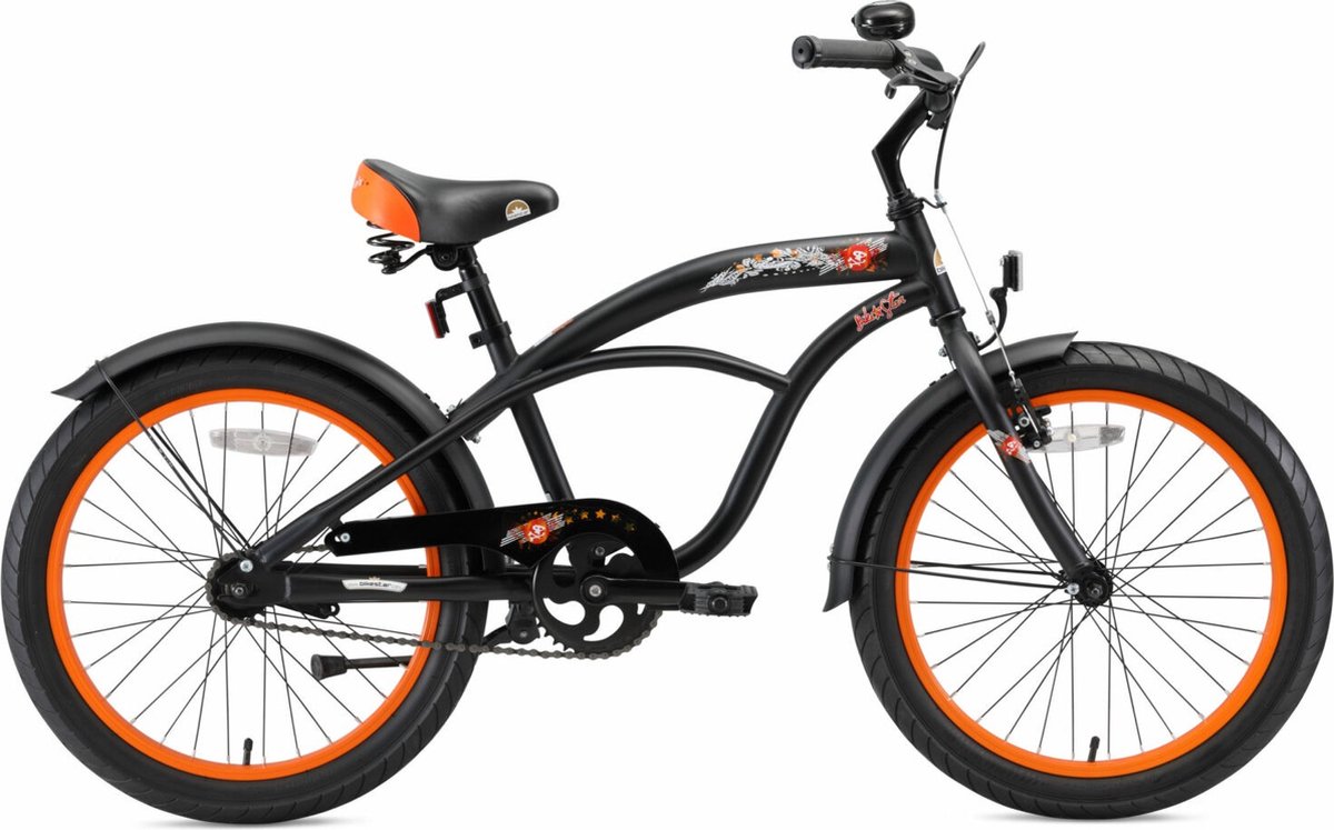 Bikestar 20 inch Cruiser kinderfiets, zwart
