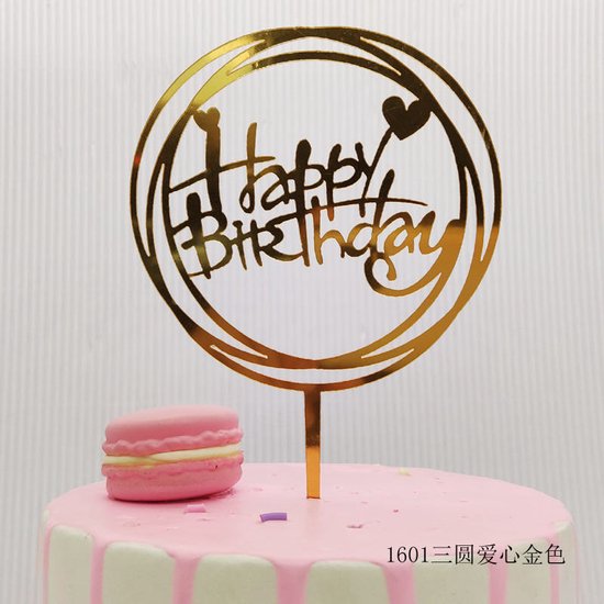1 stuk prinses taartdecoratie glitter Happy Birthday