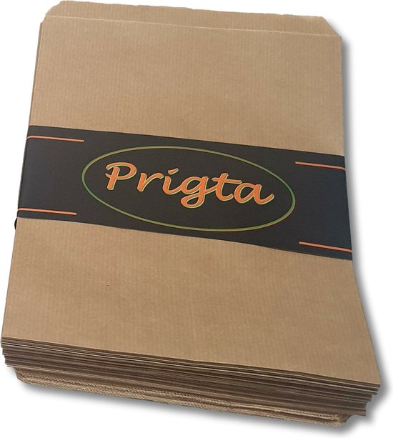 Prigta - Sacs en papier - Marron - 17,5x25 cm - 50 pièces - 50 gr/ m2 natron kraft / sacs cadeaux