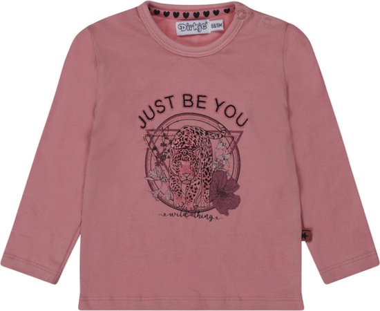 Dirkje - T-shirt - Lange - Mouw - Just - Be - You - Dusty - Pink - Maat 56