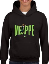 Mbappe groen Kinder Hoodie met afbeelding in kleur - Kinder Hoodie - Zwart - Maat 134 /140 - T-Shirt leeftijd 9 tot 10 jaar - Grappige teksten - Cadeau - Shirt cadeau - Paris Saint-Germain - voetbal - verjaardag -