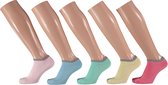 Apollo - Sneakersokken meisjes - Fashion - Multi color - Maat 35/38 - Sneakersokken - Enkelsokken kinderen - Korte sokken kinderen
