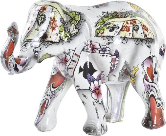 Decoratieve figuren DKD Home Decor Olifant Wit Hars Multicolour (11 x 5 x 9 cm)