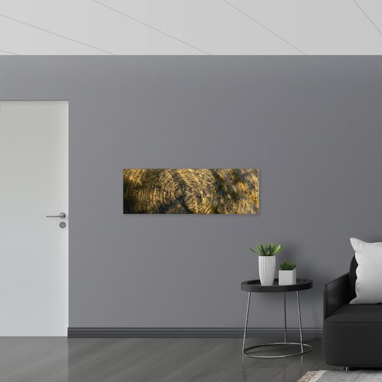 Hout - Vies Water met Regendruppels - 120x40 cm - 9 mm dik - Foto op Hout (Met Ophangsysteem)