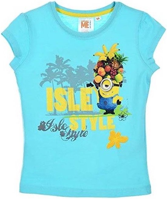 Minions Shirt - Meisjes - Isle Style - Blauw - Maat 110/116