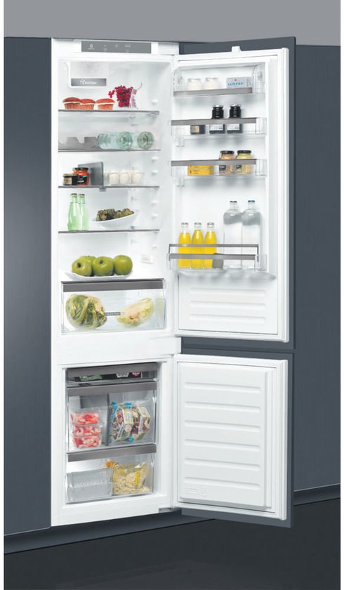 Whirlpool inbouw koel-vriescombinatie 306L, energiezuinig, FreshControl, LED, 3 vrieslades, 54 cm breed