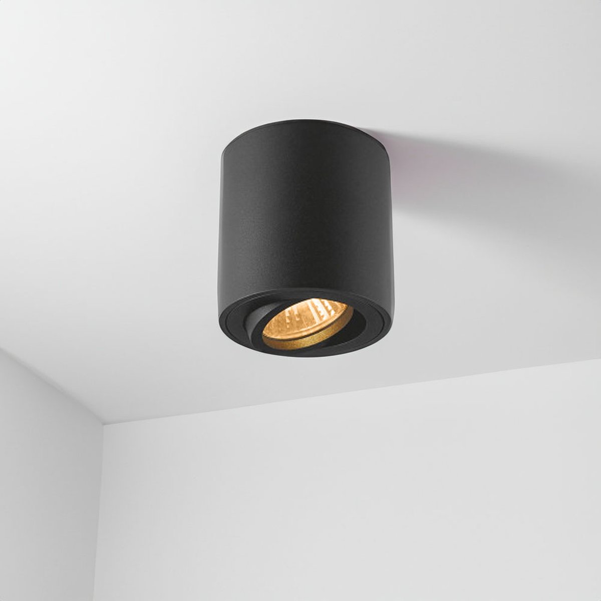 Opbouw spot armatuur zwart | Ø80mm | rond | dimbaar | GU10 fitting