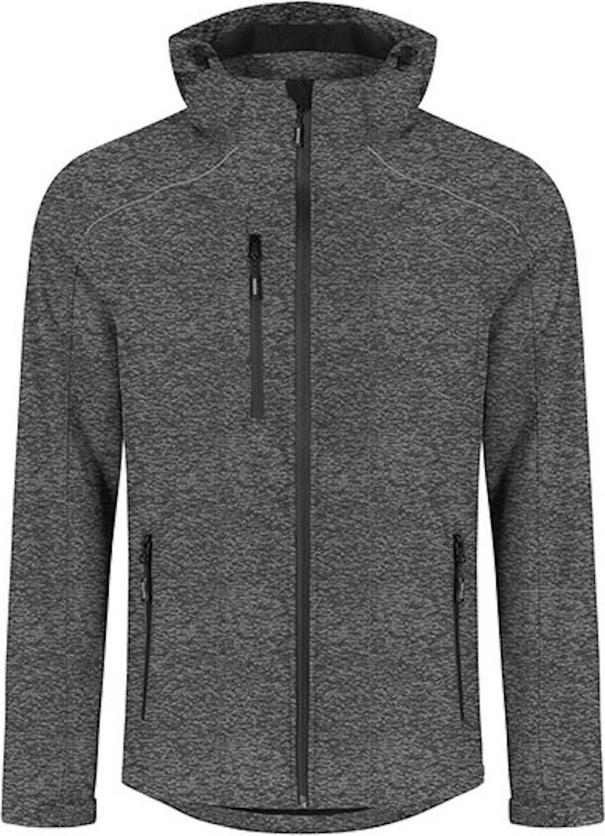 Men’ Softshell Outdoorjas met afneembare capuchon Heather Grijs