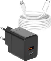 Snellader - Geschikt voor iPhone Oplader - 35W USB C Power Adapter + USB C naar 8-PIN Kabel Lang 2 Meter