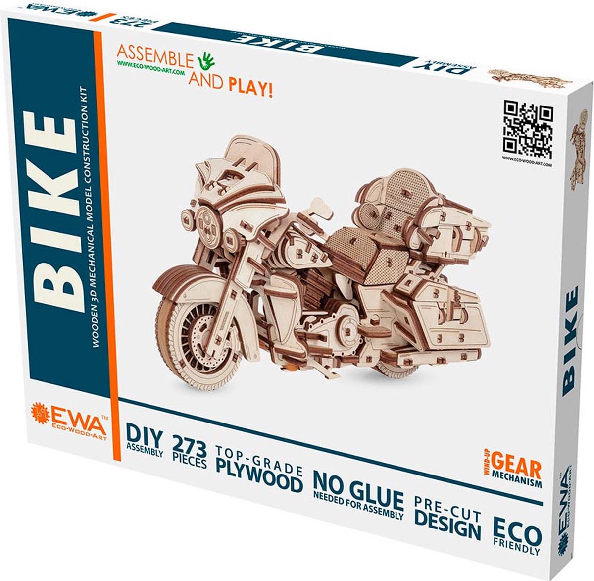 Eco-Wood-Art Touring Motorfiets – 3D Houten Bouwmodel – 273 Onderdelen