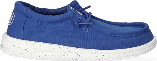 Hey Dude Wally Youth Slub Canvas Moccasin, Navy, 34 EU, navy, 34 EU