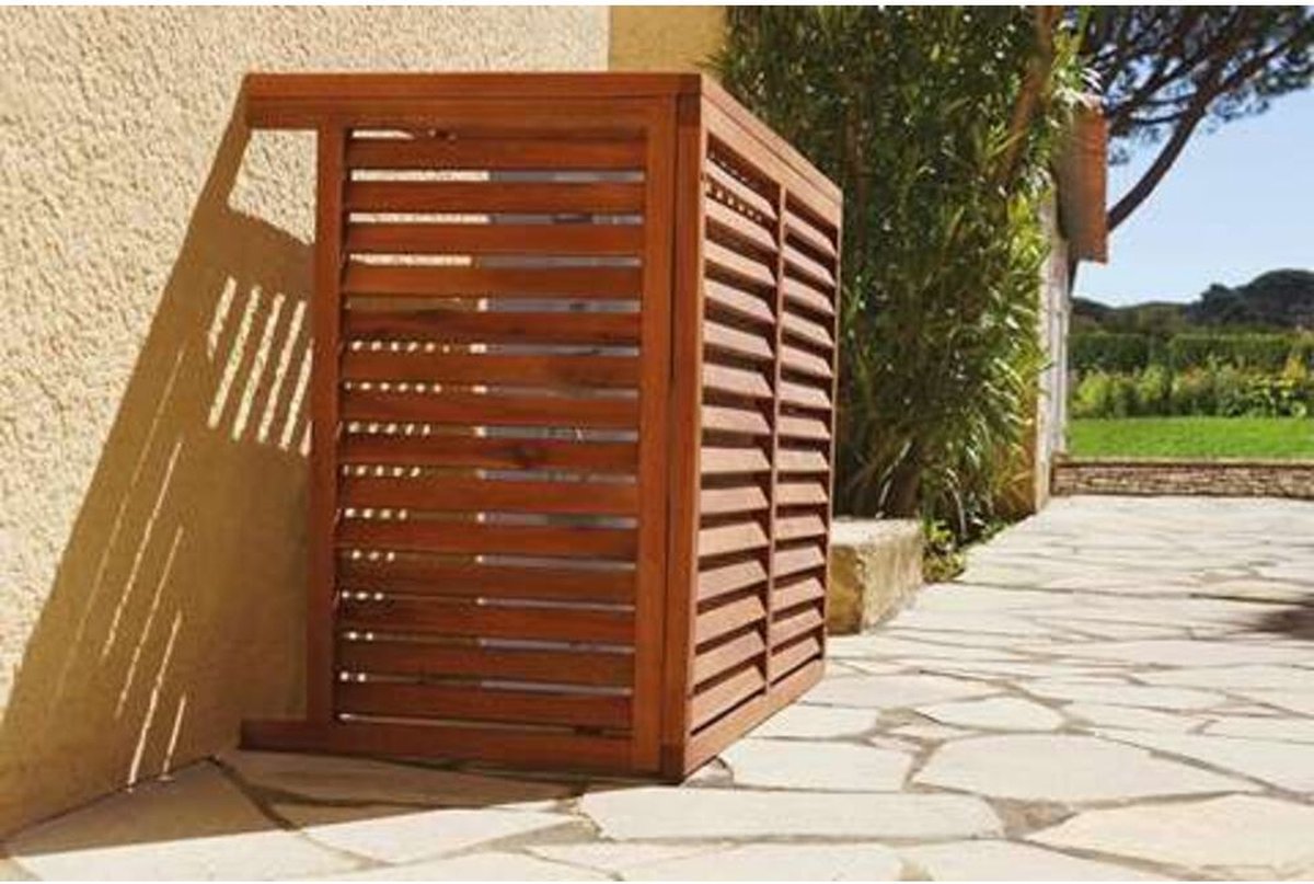Linum - Buitenunit - Omkasting - Split Units - Airco - Airconditioning - Premium Model - Medium - 835x1050x510MM - Behandeld Hout