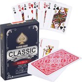 (1x) jeu de cartes en plastique | 100% plastique | Étanchéité | forme de Bridge | Mince, lisse et flexible | ROUGE
