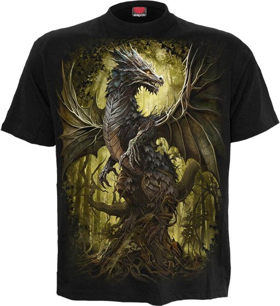 Spiral Heren Tshirt -L- Oak Dragon Zwart