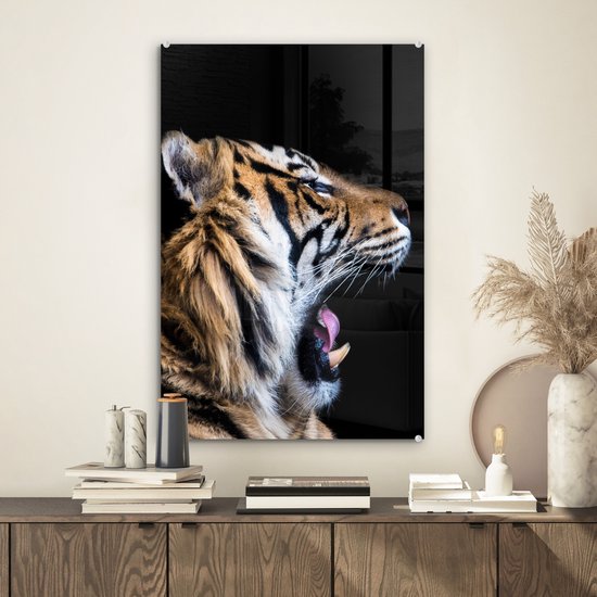 MuchoWow® Peinture sur verre - Tigre - Animaux - Portrait - 40x60 cm - Peintures sur verre acrylique - Photo sur Glas