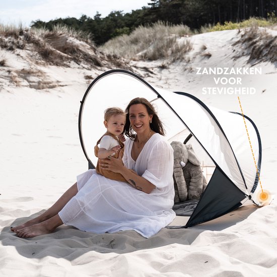 Deryan Luxe Pop Up Strandtent XXL - Anti-UV 50+ - Cream