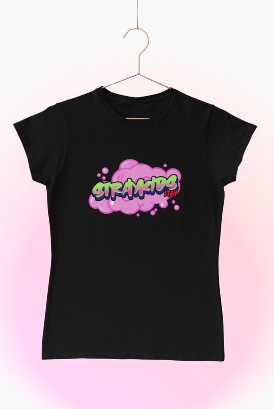 Stray kids bubble T-shirt Zwart - Kpop Fan shirt - Merch Koreaans Muziek Merchandise - Maat S