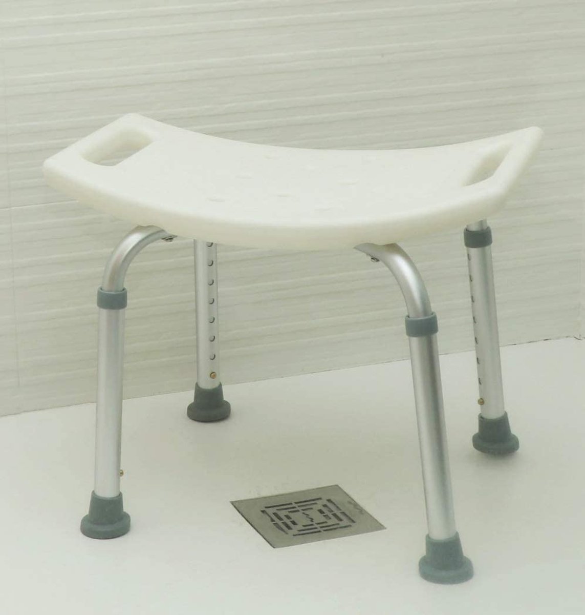 Shower Chair for Senior, Shower Stool / Douchestoel - Douchekruk / Douchezitje Anti-slip, Douche Stoel voor Bad voor OuderenGordijn