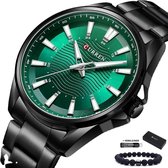 Curren - Horloge Heren - Cadeau voor Man - Horloges voor Mannen - 44 mm - Zwart Groen