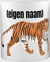 Akyol - tijger met eigen naam Mok met opdruk - tijger - dieren liefhebber - mok met eigen naam - iemand die houdt van tijgers - verjaardag - cadeau - kado - geschenk - 350 ML inhoud