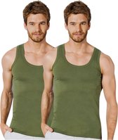 2 Pack Top kwaliteit onderhemd - 100% katoen - Legergroen - Maat XL