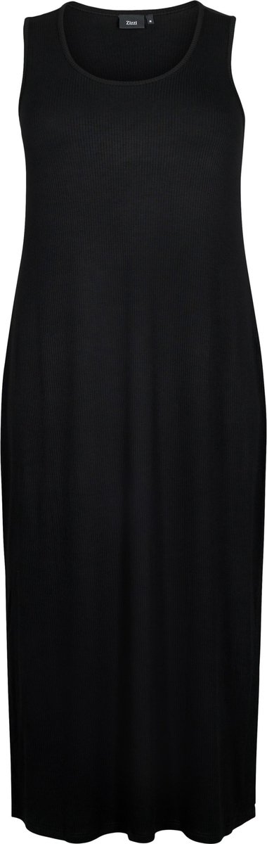 ZIZZI VCARLY, S/L, 7/8 DRESS Dames Jurk - Black - Maat XXXL (63-64)