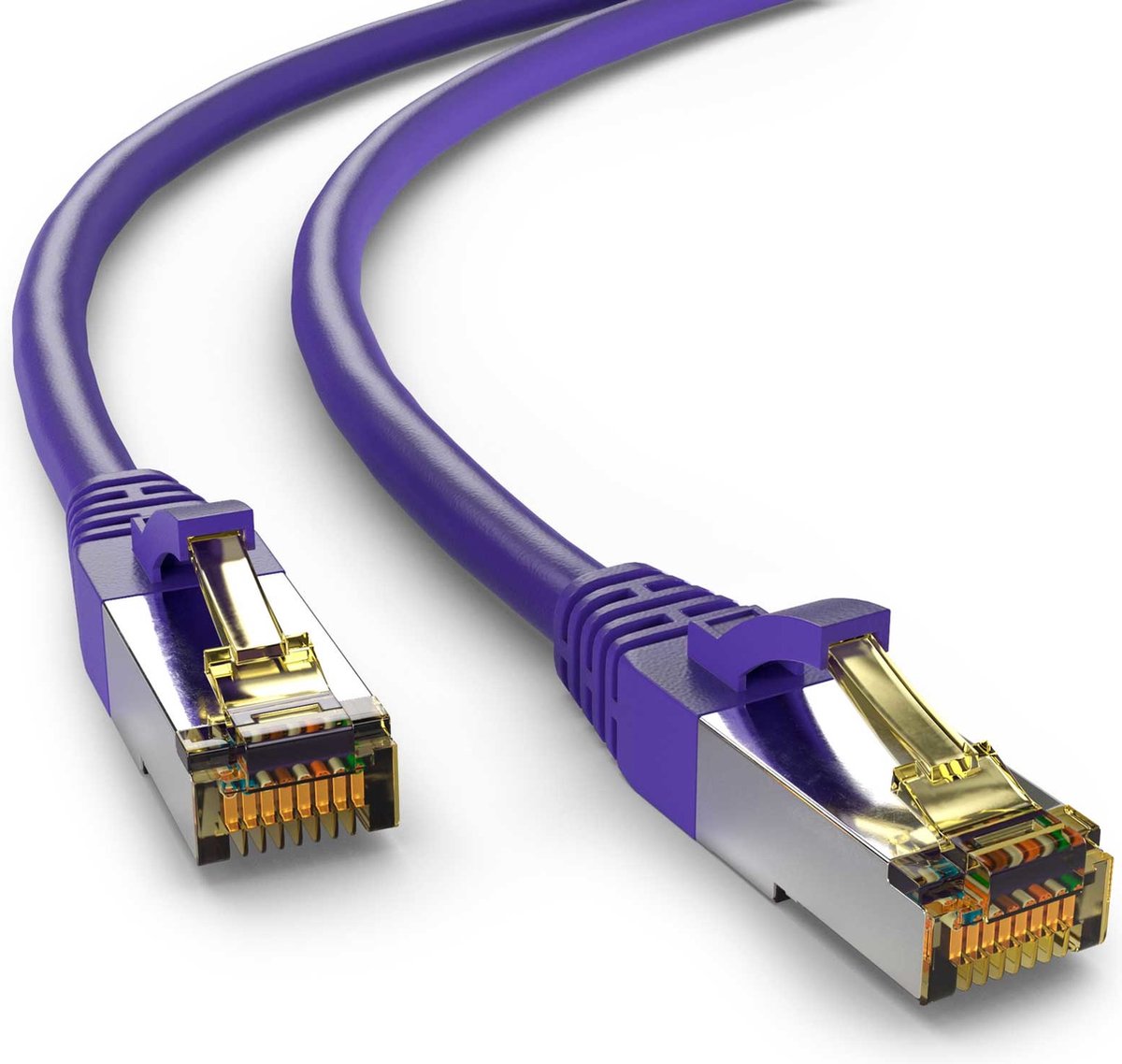 Cat6a S/FTP PIMF LSZH Paars 0.5 meter - Netwerkkabel - Computerkabel - Kabel