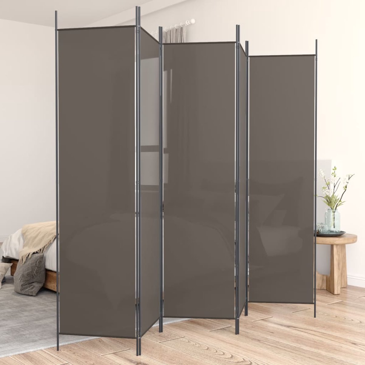 Furniture Limited - Kamerscherm met 5 panelen 300x200 cm antracietkleurig | bol.com