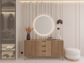 Spiegel met verlichting - Ø 80 cm - compleet met bevestigingsmateriaal - badkamer - woonkamer