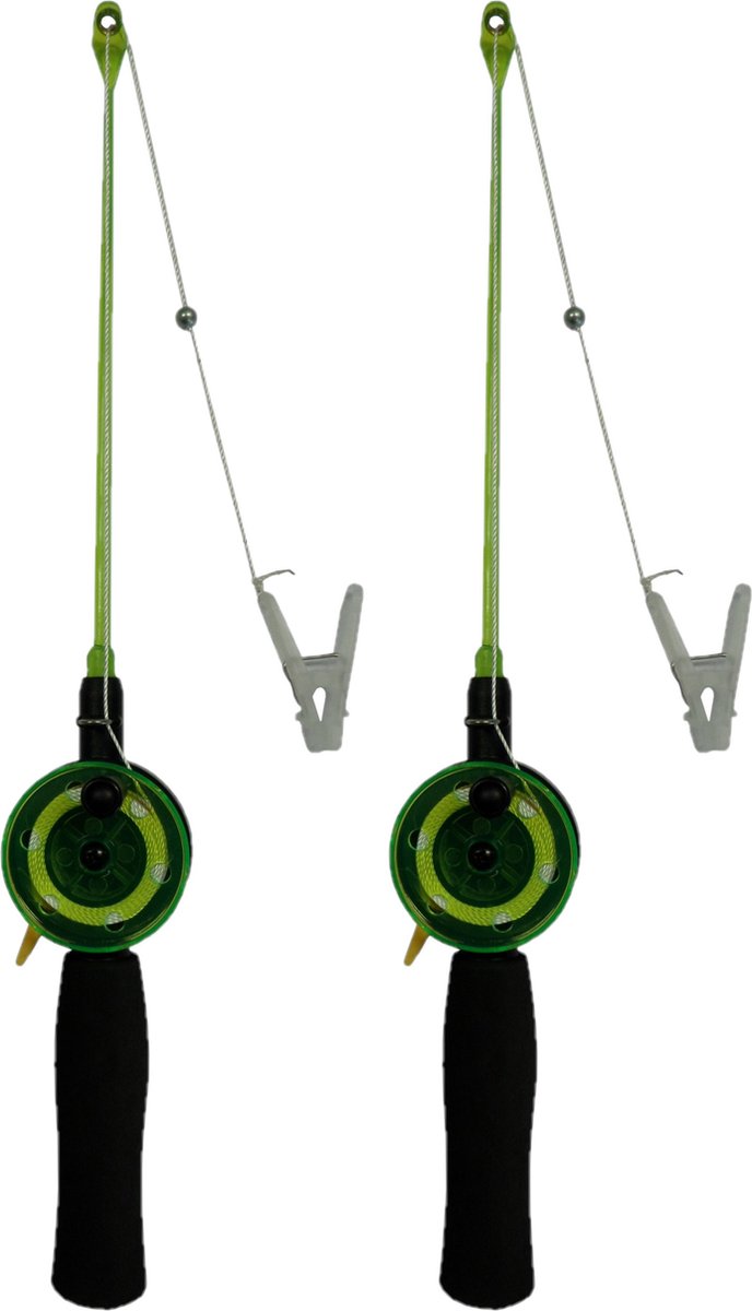 Krabhengel - Set van 6x stuks - vishengel voor krabbetjes - 38 cm - Speelgoed krabbenhengel met knijper van Krabhengel — afbeelding 2