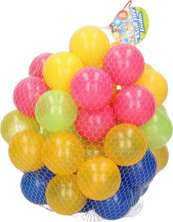 Kunststof ballenbak ballen 50x stuks 6 cm vrolijke kleurenmix - Speelgoed ballenbakballen gekleurd