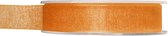 1x Hobby/decoratie oranje organza sierlinten 1,5 cm/15 mm x 20 meter - Cadeaulint organzalint/ribbon - Striklint linten oranje