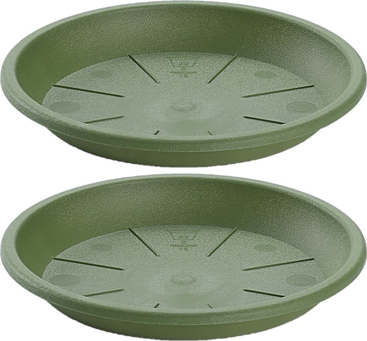 Opvangschaal/onderbord Plantenpot - 3x stuks - groen - D30 cm - Kunststof - voor pot Dia 35/40 cm