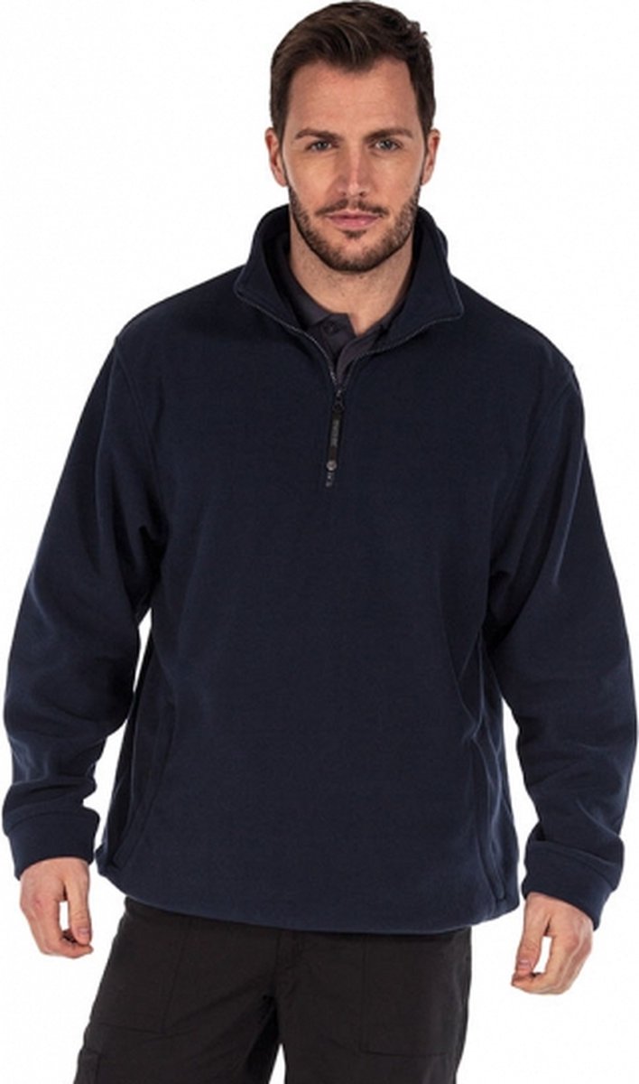 Regatta Warme fleece trui Thor donkerblauw voor heren halsrits polyester fleece