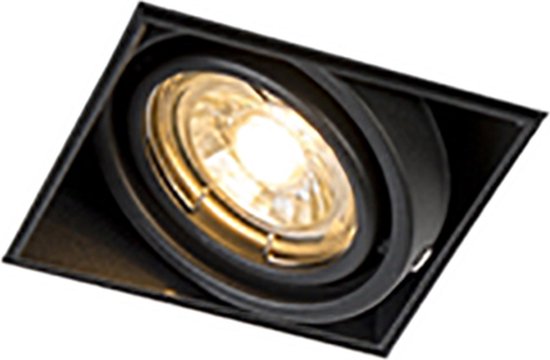 QAZQA oneon trimless 50 - Moderne Inbouwspot - 1 lichts - L 88 mm - Zwart - Woonkamer | Slaapkamer | Keuken